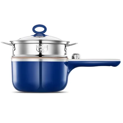 110V/220V Mini Multifunctional Electric Cooking Pot Machine Single/Double Layer Available Rice Cooker Steamed Non-stick coating - Цвет: 220V  blue