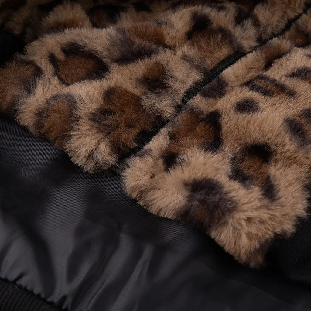 Женская леопардовая куртка из искусственного меха модная женская зимняя и