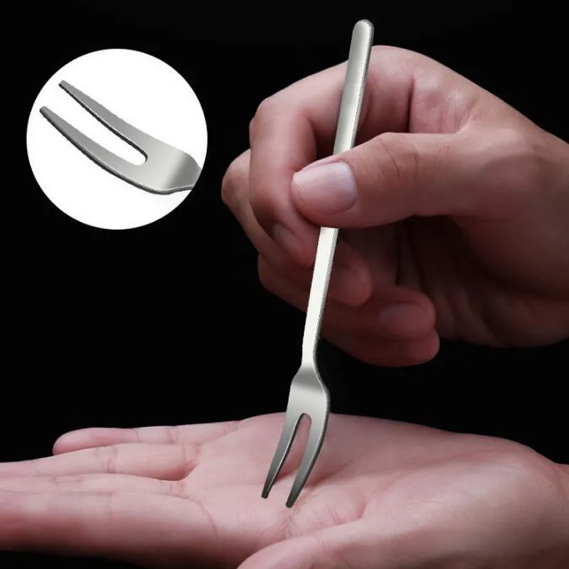 

304 Creative Stainless Steel Sliver Fruit Fork Cake Snack Dessert Forks