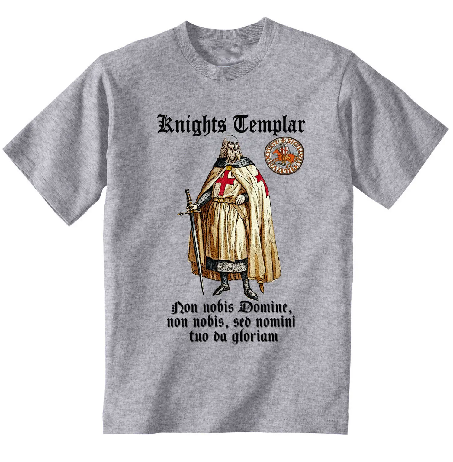 Храмовник Crusader футболка из хлопка Одежда с овальным вырезом Короткий рукав Для