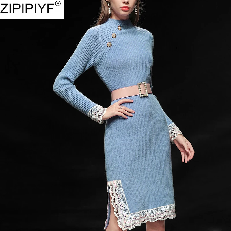 Женское трикотажное платье-карандаш элегантное облегающее платье миди с длинным