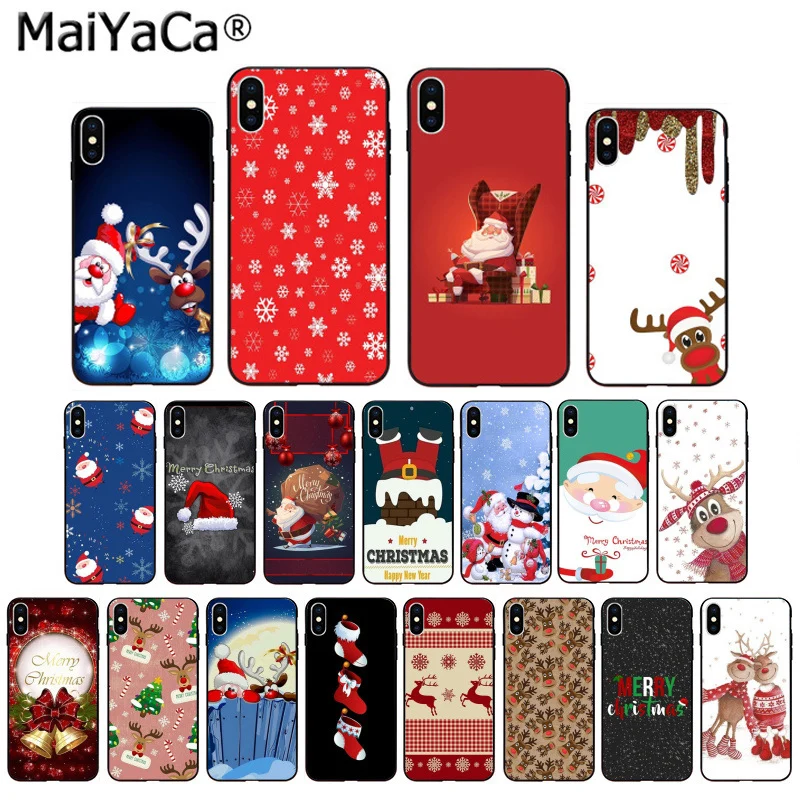 Чехол MaiYaCa с Санта Клаусом на Рождество и Новый год для iphone SE 2020 11 pro 8 7 66S Plus X XS MAX 55S