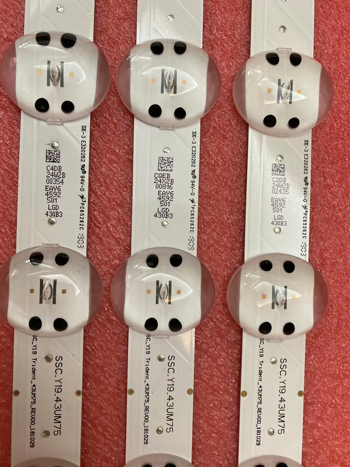 

New 15 PCS/lot 7LED 445mm LED Backlight Strip for LG 43UM7500PLA SSC_Y19_43UM75 SSC_Y19 Trident_43UM75_REV00_181029 EAV64592501