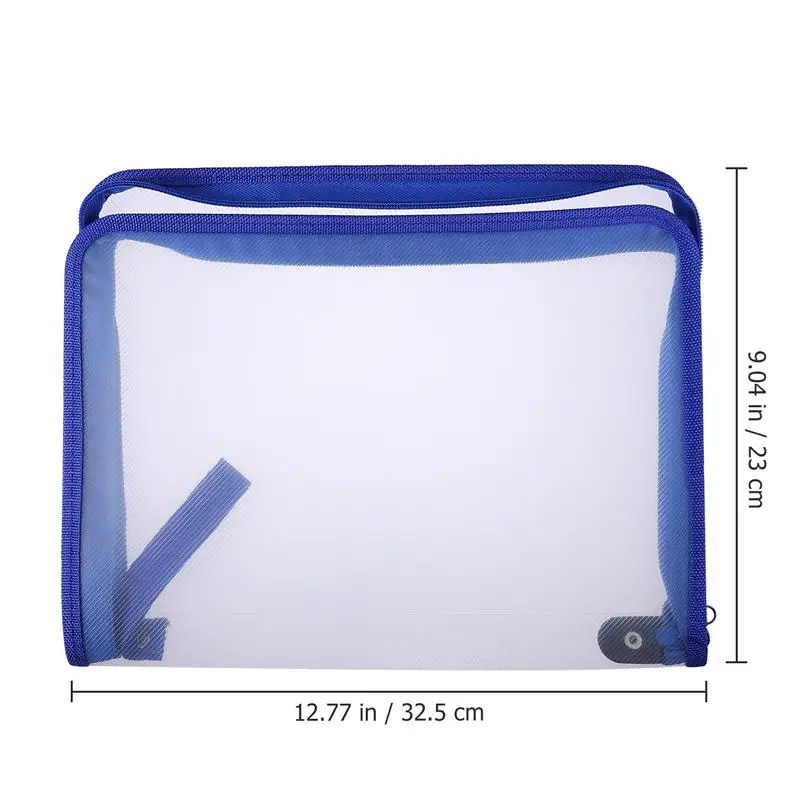 

1Pc File Bag Transparent Lightweight Durable File Zipper Bag Document Storage Bag for School