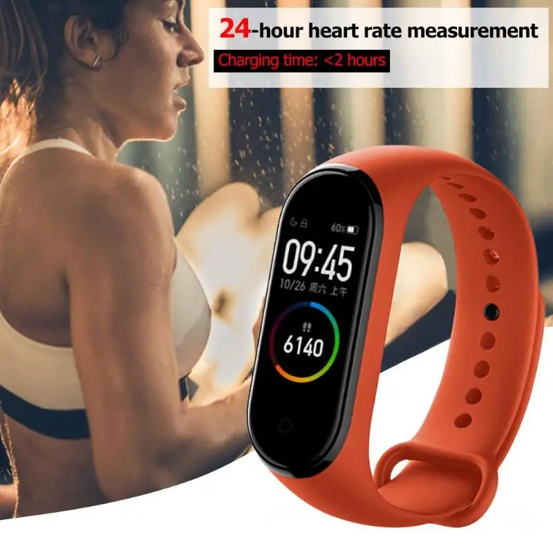Китайская версия Xiaomi Mi Band 4 Bluetooth Музыка 5ATM пульсометр фитнес влагостойкие умные часы с ремешком браслет с сенсорным экраном