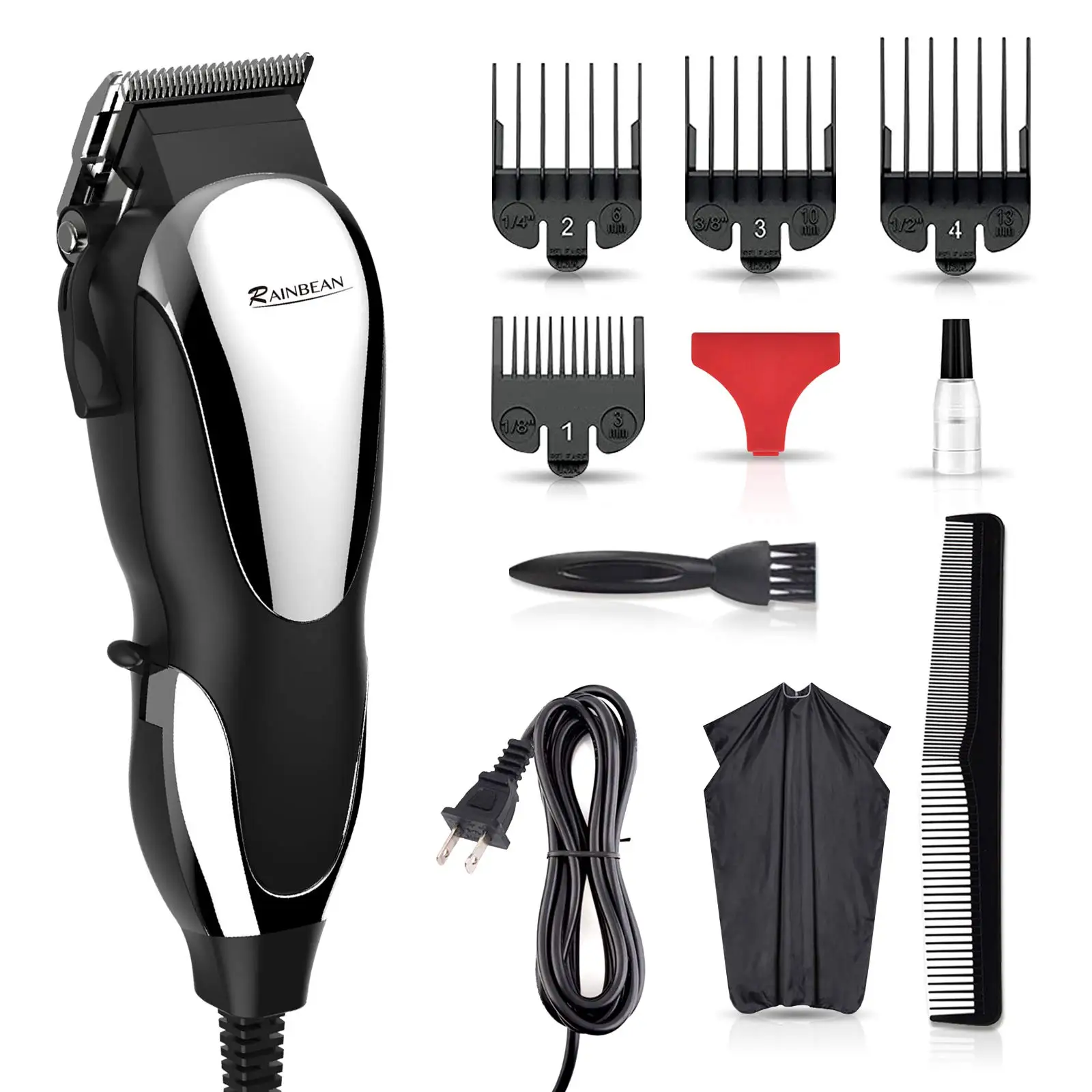 Enlarge Hair Trimmer Corded Hair Clippers for Men Kids Strong Motor Baber Salon Complete Hair Beard Clipping Trim Kit From Usa Barber