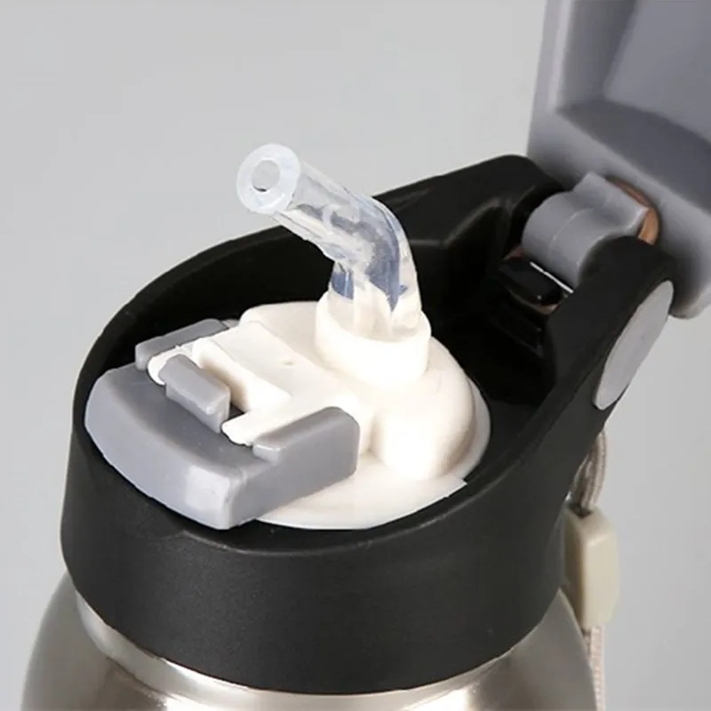 Bpa Free 500 мл Изолированная соломенная бутылка для воды 18/8 нержавеющая сталь термос