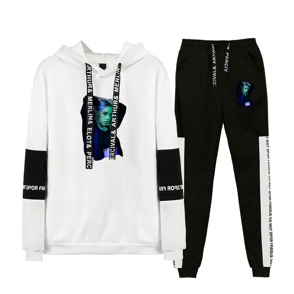 Billie Eilish толстовка с капюшоном для женщин толстовки отдыха кофты + костюм со