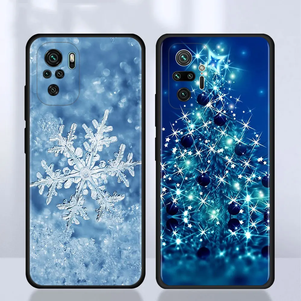winter snowflakes case for xiaomi redmi note 10 pro 5g 7 8 9 pro 8t 9t 9s 8 8a 9a 9c 9i silicone mobile phone cover coque fundas free global shipping