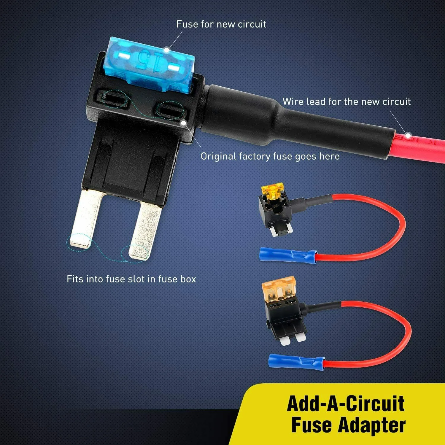 

Fuse Holder Adapter Add-A-Circuit Fuse Mini TAP Blade DVD Player Universal