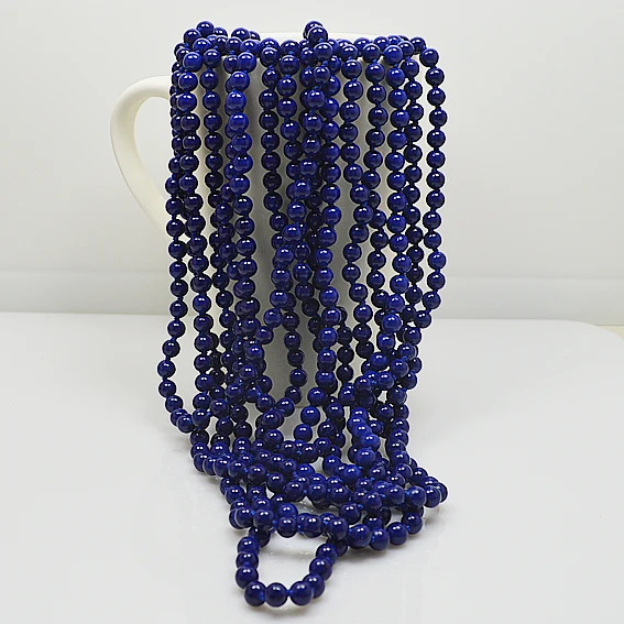 Online Lapis Lazuli Collana In Rilievo, Qualità Lapis Gioielli, 8 Righe 6 Millimetri Rotonda Blu Lapis Collana Di Gioielli Fatti A Mano Di Charme Regalo Delle Donne