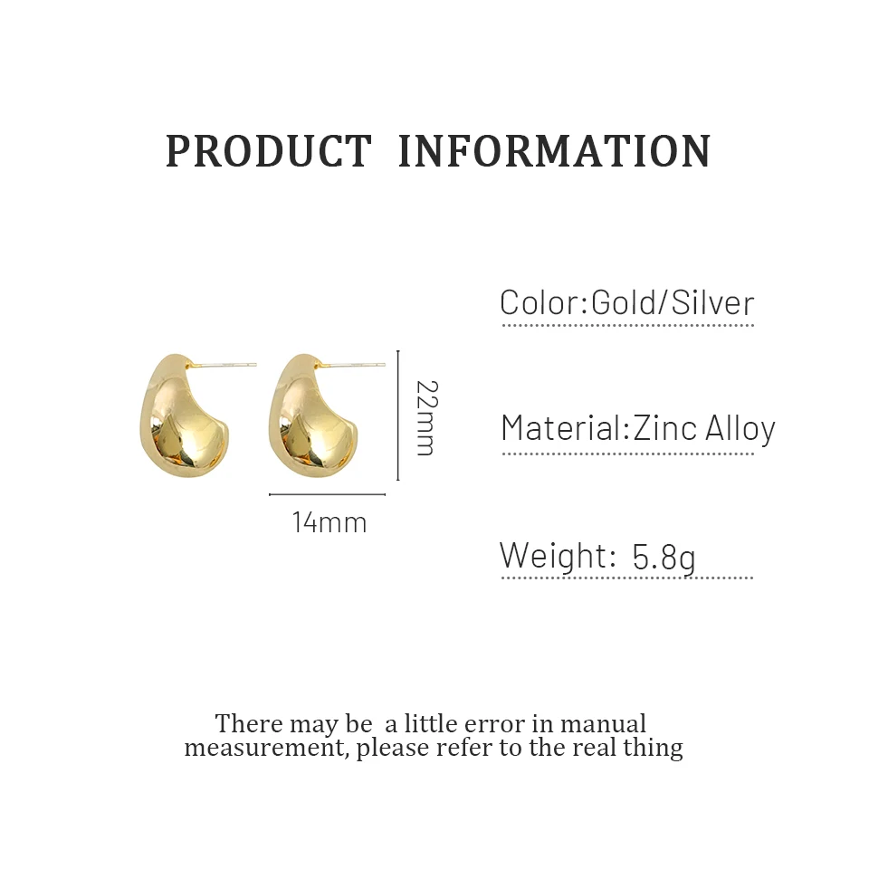 

Monlansher Vintage Abstract Geometric Stud Earrings Chunky Smooth Metal Stud Earrings for Women Minimalist Earrings Jewelry Gift