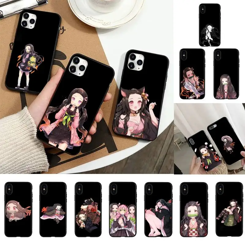 

demon slayer nezuko Phone Case For iPhone 11 8 7 6 6S Plus 7 8 plus X XS MAX 5S XR 12 11 Pro max se 2020 Funda Cover
