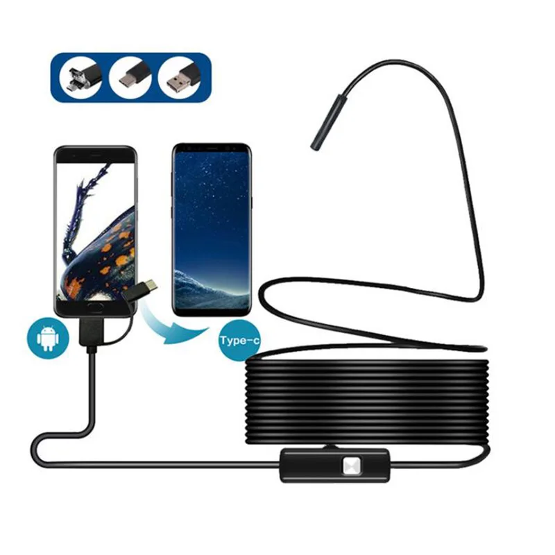 Камера-Эндоскоп 3-в-1 8 мм 720P USB IP67 светодиодов | Инструменты