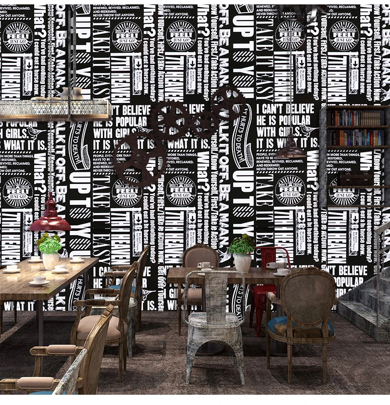 

10m Black White Letters Self-Adhesive Wallpaper for Living Room Bedroom Wall Decor DIY Sticker Drawer Bookcase PVC Contact Paper