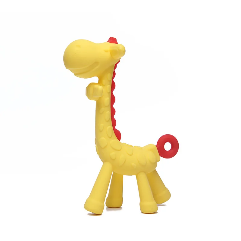 Giraffe red Силиконовая подвеска, 1 шт., детская игрушка для прорезывания зубов, модное ювелирное изделие, енот, шарм, Gameboy, прорезыватель, пищевая игрушка, жевательные бусины, BPA бесплатно - Окраска металла: Giraffe red