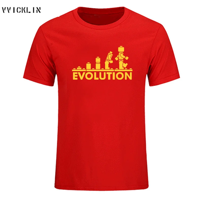 Летние робот Эволюция футболка забавная Футболка с принтом модные хлопковые