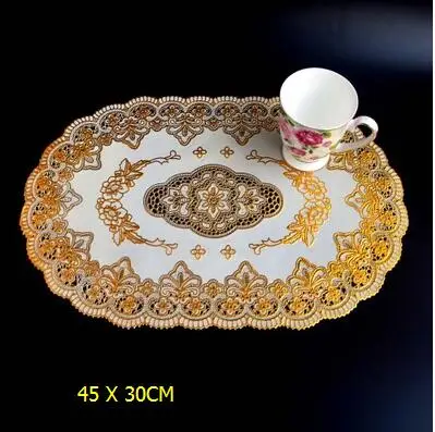 6pcs 6 шт. бронзовые кружева ПВХ коврик для столового стола Золотой подстаканник водонепроницаемый изоляционный коврик посуда принадлежности для ресторанов - Цвет: 6pcs