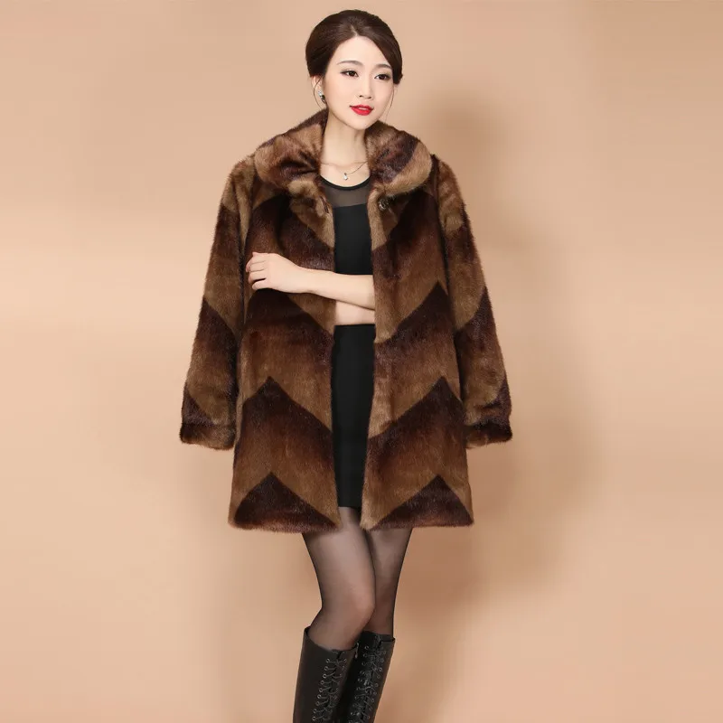 

2021 New Winter Middle And Old Fur Large Extended Mink Coat Whole Mink Coat