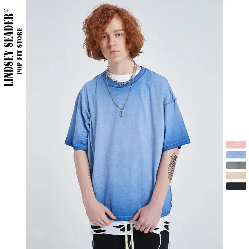 Мужская футболка 2020 уличная Однотонная с галстуком-краской в стиле хип-хоп Harajuku