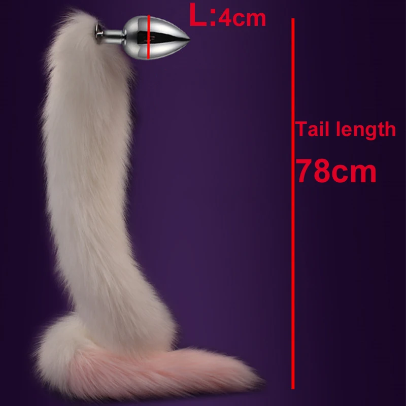78cm Super Long Fox Tail Anal Plug Metal Fake Furry Butt BDSM Flirt Anus Cosplay Role Adult Games Sex Toys For Women | Красота и