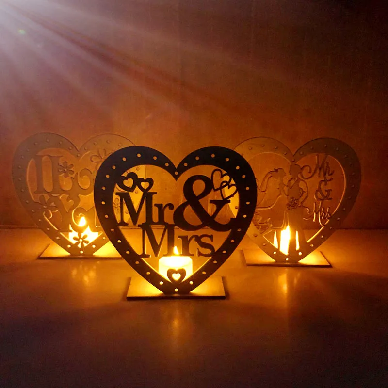 

Wooden Wedding Candle light Wedding Rustic GIfts Mr and Mrs i Love You Weeding Home Decor For Weddings Marry Me Married Just