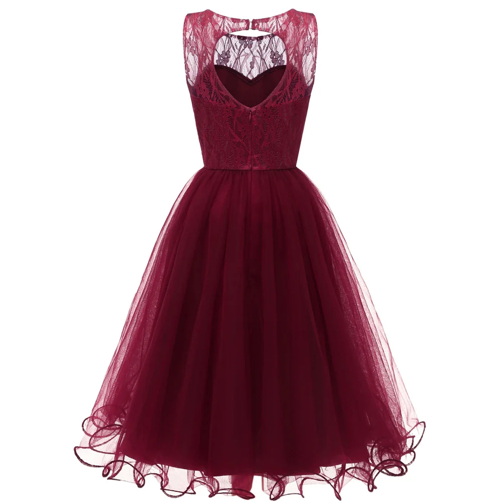 Короткие вечерние фатиновые платья без рукавов для женщин 50s рождественские