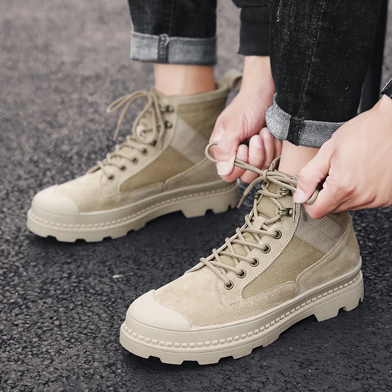 Ankle Boots Mens winter New sale Fashion casual work safety shoes for male Canvas Breathable trainers sneakers sports cowboy | Обувь