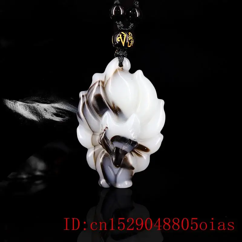 Нефритовый кулон с девятихвостой лисой для мужчин и женщин очаровательное