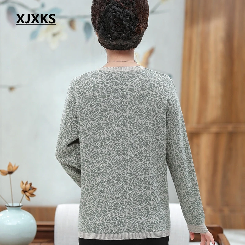 XJXKS размера плюс свитер Осенняя зимняя одежда женский кардиган вязаный большого