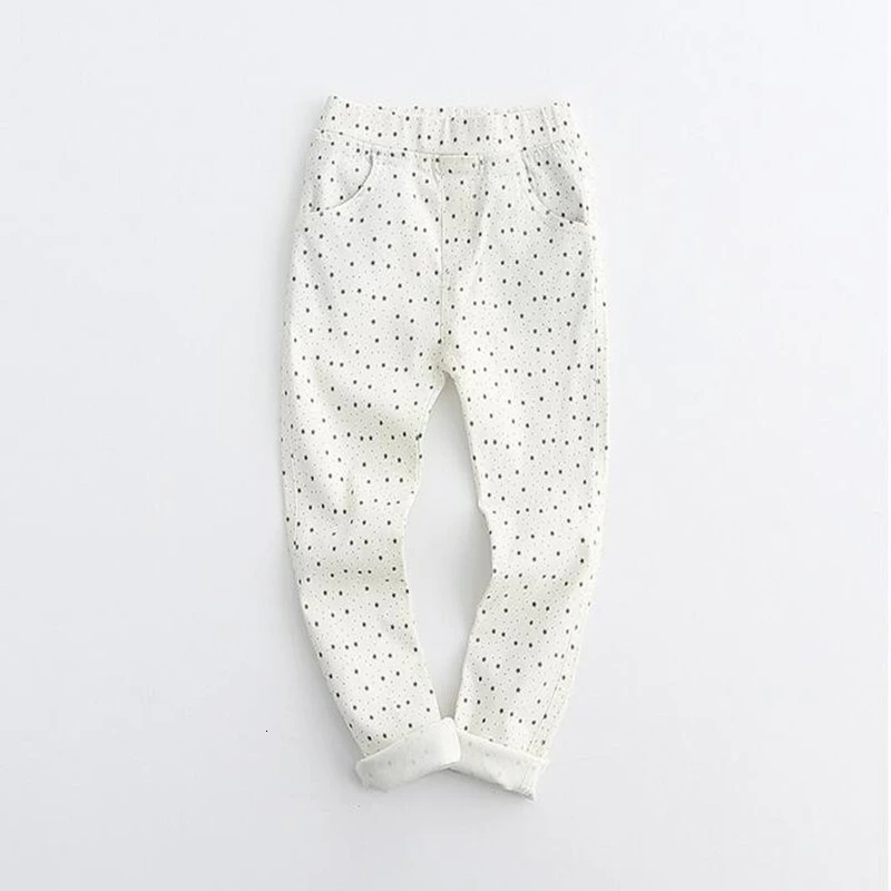Осенне весенние штаны для маленьких девочек белые хлопковые обтягивающие
