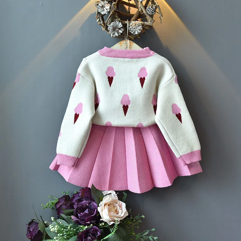 Осенне-зимние новые комплекты одежды для детей вязаный пуловер с рисунком