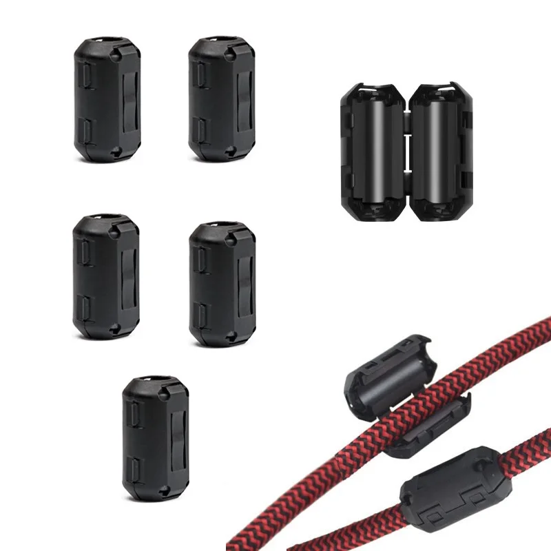 5PCS Ferrite Core Ring Choke Bead RFI EMI Noise Suppressor Filter for AV HDMI VGA DVI Power Industrial Audio Cable 7.0mm / 9.0mm