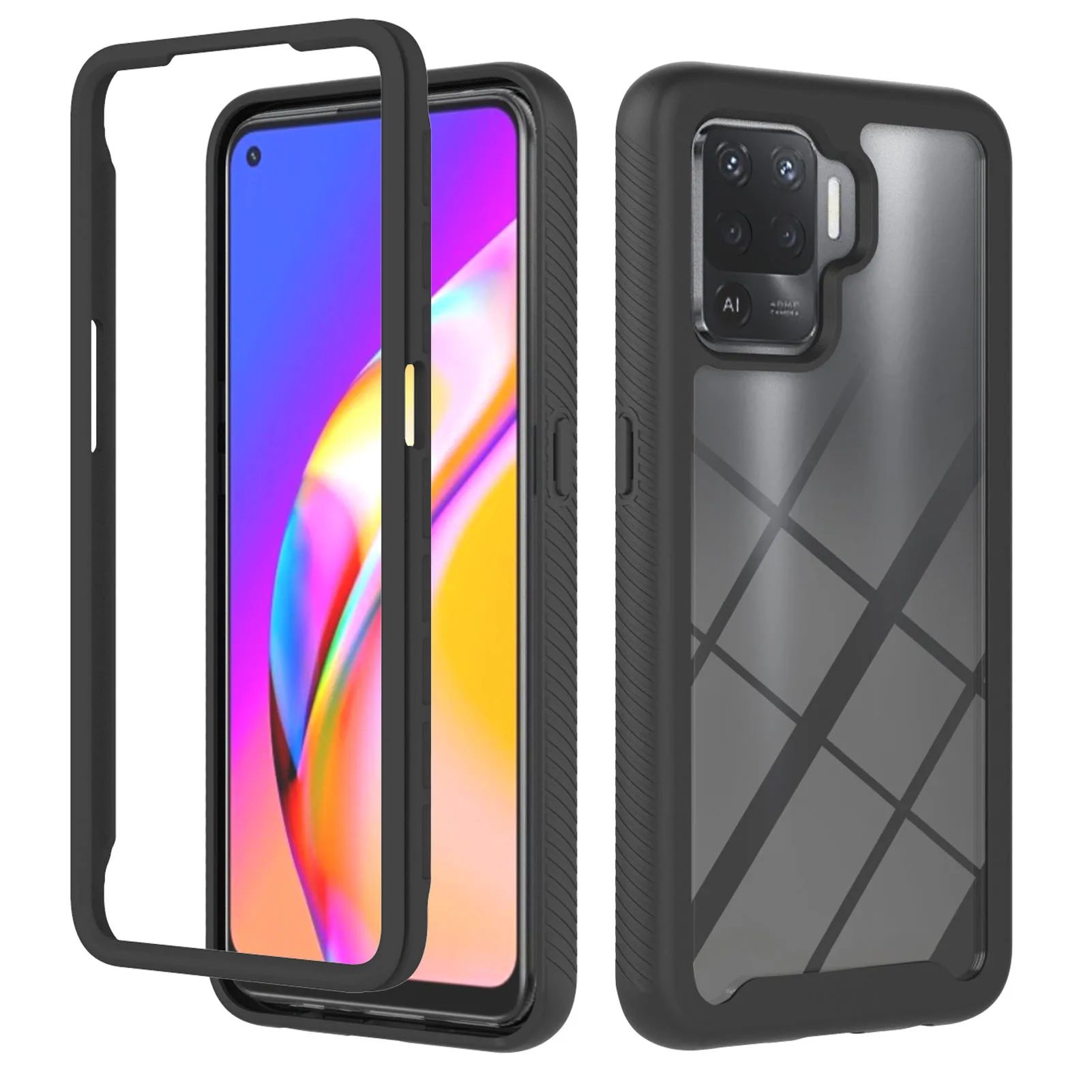

Casteel For OPPO A94 4G Reno5 Lite A53 Case Shockproof Anti-scratch Dirt resistant TPU+PC Cases cover