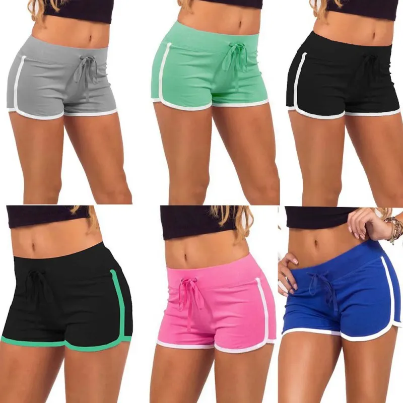 

Causal Summer Girls Women Multicolors Shorts Ladies Cotton Soft Cozy Elastic Skinny Patchwork Shorts Size S/M/L