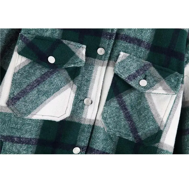 

2020 vintage plaid jacket women coats and jackets streetwear korean button up fashion plus size long coat women jacket kawaii