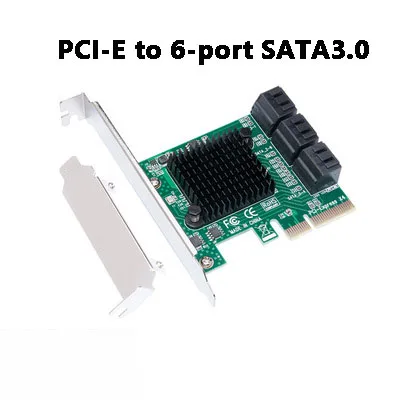 

SATA expansion card PCI-E to SATA3.0 expansion card PCIE6 port SATA adapter card compatible with x8, x16