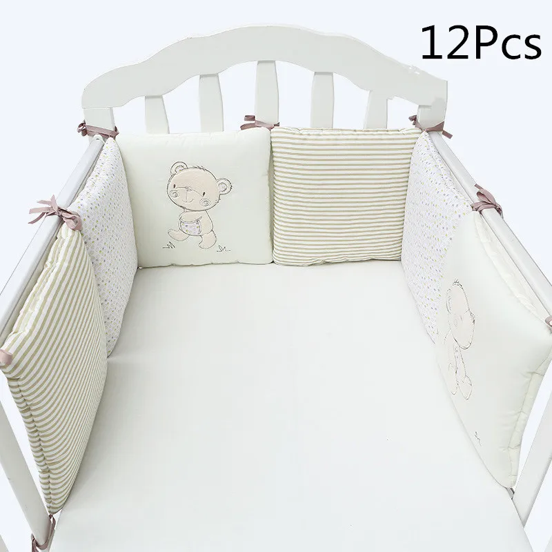 Beige 12Pcs 6 шт/12 шт Детская кровать бампер детская кровать протектор детская кроватка бампер младенческая кровать бампер Малыш Постельные принадлежности новорожденный подушка для колыбели - Цвет: Beige 12Pcs