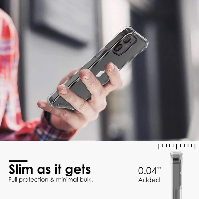 Shockproof Phone Case For iPhone 11 12 13 Pro Max Xs X Transparent Silicone Case For iPhone 7 8 Plus SE 2020 XR  Cases Back Cove