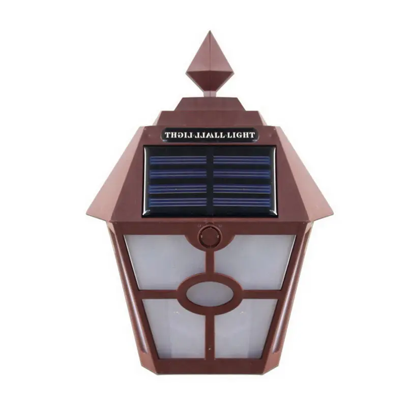 Brown white light Солнечный свет IP65 Настенный светильник Открытый Пейзаж лестничный Балконный сад украшение сада TSH магазин - Испускаемый цвет: Brown white light