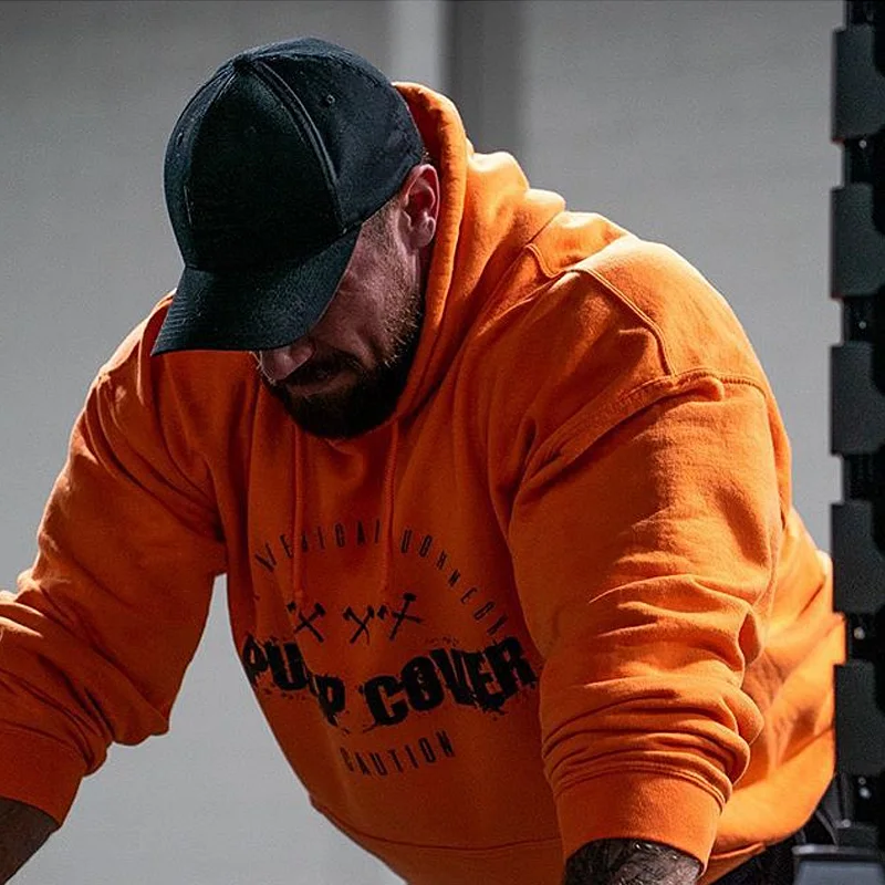 Толстовка мужская флисовая свободного покроя для спортзала фитнеса