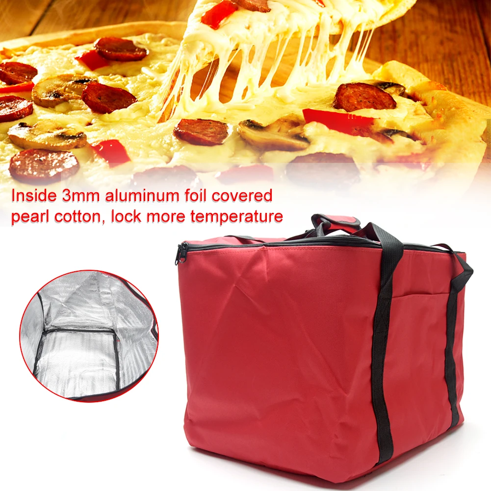 

Picnic Portable Holder Pizza Delivery Bag Takeaway Zipper Durable Insulated Folding Waterproof Fresh Food Storage Oxford Cloth