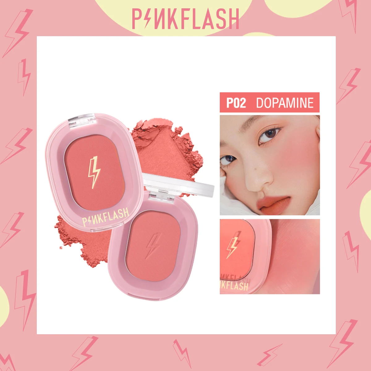 Pinkflash Румяна Палетка персикового цвета 11 цветов лица минеральный пигмент щеки