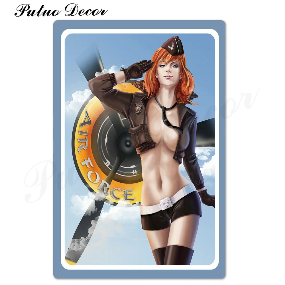 TH3445 Pin Up Girl Оловянная табличка металлическая винтажная Сексуальная металлическая вывеска Настенный декор для бара паба клуба человек пещера значки в стиле ретро металлическая живопись - Цвет: TH3445