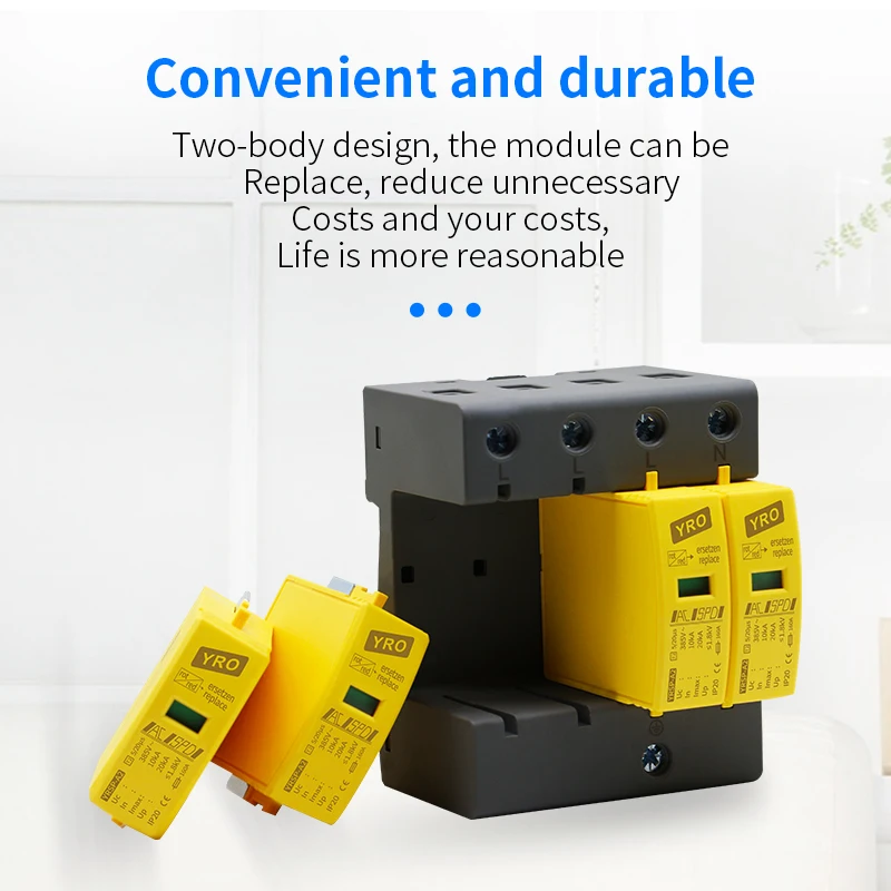 Сетевой фильтр SPD для дома 20 ка ~ 40 кА 385 в 3P |