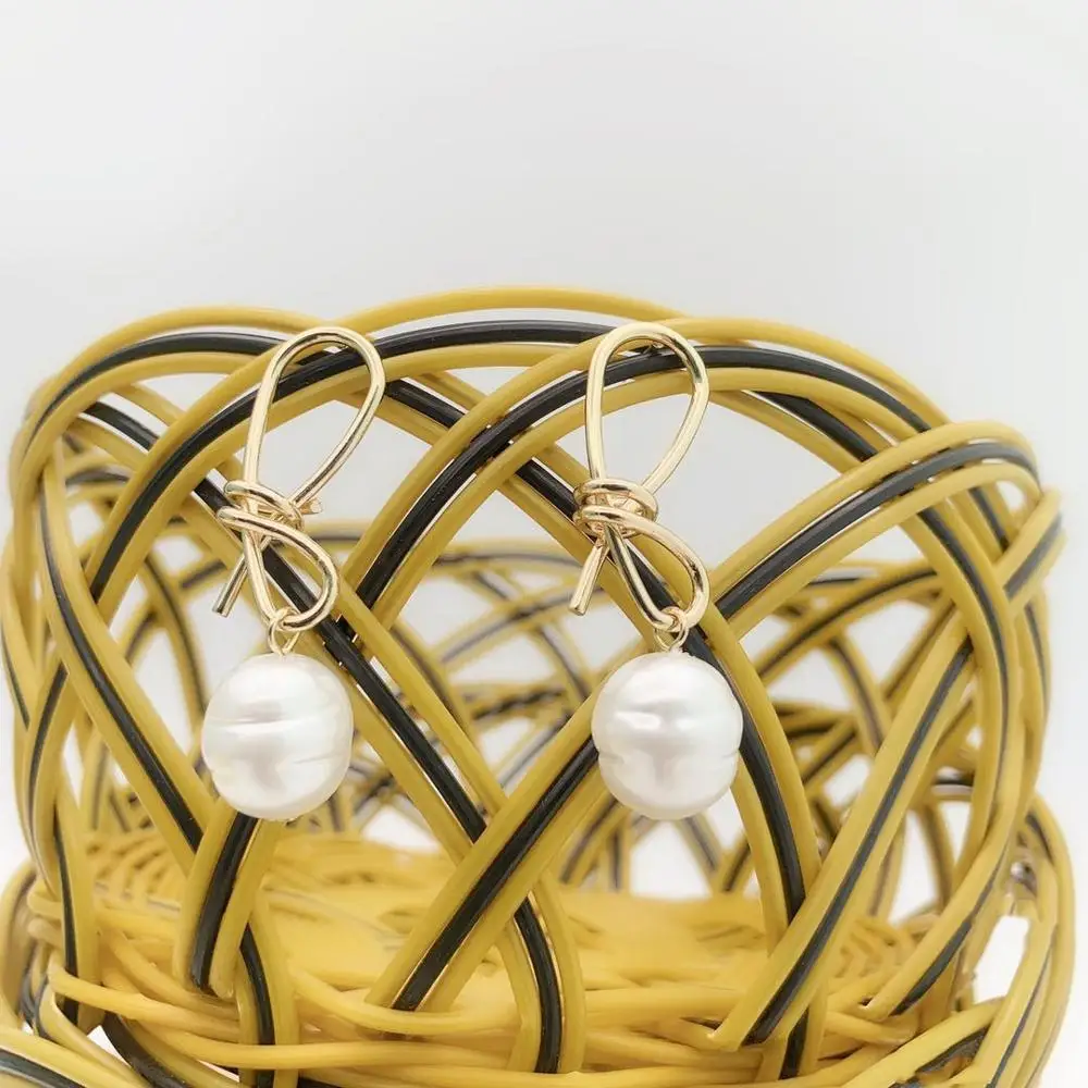 Новые золотые и белые серьги из искусственного жемчуга модные ювелирные изделия