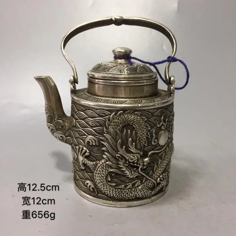 kettle tieguanyin puerh jasmine longjing green tea Teaware Teapots Silver-plated white copper dragon pu er tea-pot waterpot