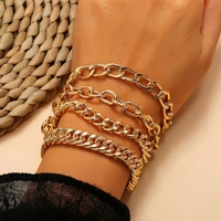 yada 4 pcs fashion gold multilayer chain braceletsbangles for women charm bohemian jewelry gift accessories bracelet bt210038