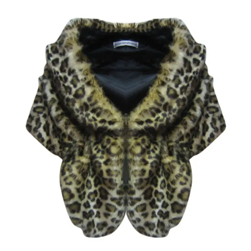 Women\'s fur coat Lady Cape Daily Wears Faux Fur Leopard Wedding Coats women\'s winter jacket Female Shrug Shawl Outerwear