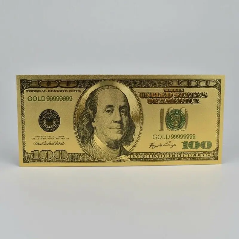 Золото Фольга Золотой USD $100 доллар Бумага банкноты денег ремесла - купить по